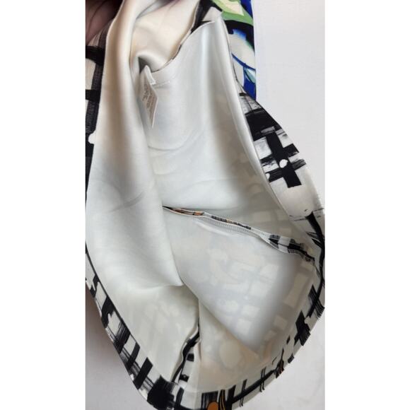 Clover Canyon Floral Scuba Fabric Stretch Sheath Dress Medium Abstract Art - Picture 8 of 11